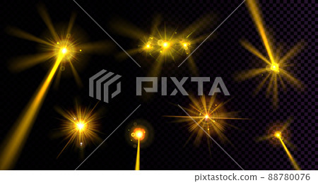 Lens flares effect, yellow light flashes Lens flares effect, yellow light flashes 88780076