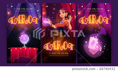 Tarot banners with gypsy fortune teller 88780432