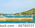 Onomichi Ohashi seen from the coast of Onomichi Suido Beautiful scenery of the Seto Inland Sea 88780555