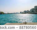 Beautiful scenery of the Seto Inland Sea seen from the coast of Onomichi Suido 88780560