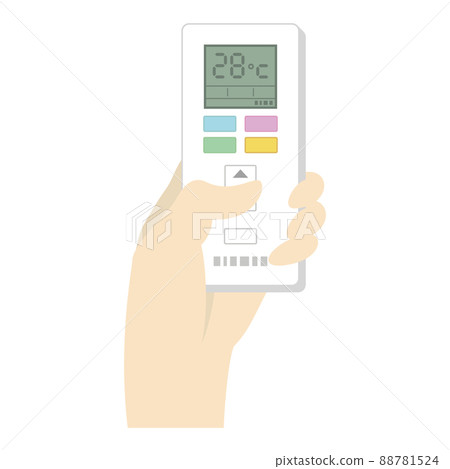 Illustration image of operating the air conditioner with a remote control 88781524