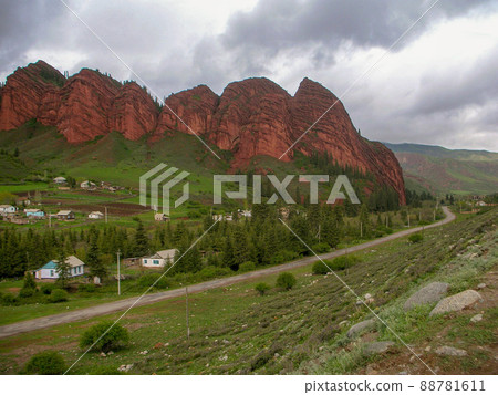 Special-looking rocks of Jetty Oghuz in Issyk Kul, Kyrgyzstan 88781611