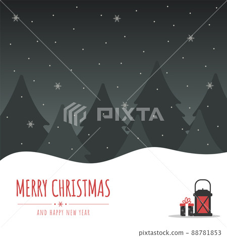 Christmas banner. Cute background with night winter landscape. Christmas banner. Cute background with night winter landscape. 88781853