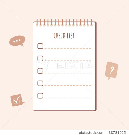 Checklist on the table. Planning and organization of work. Vector illustration in flat cartoon style 88781925
