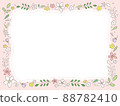 Pink frame of pencil style plant illustration 88782410