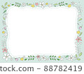 Green frame of pencil style plant illustration 88782419