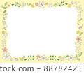 Yellow frame of pencil style plant illustration 88782421