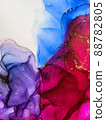 Abstract bright shiny color fluid background, hand drawn alcohol art painting with golden streaks, liquid ink technique texture for backdrop design 88782805