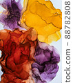 Abstract bright shiny color fluid background, hand drawn alcohol art painting with golden streaks, liquid ink technique texture for backdrop design 88782808