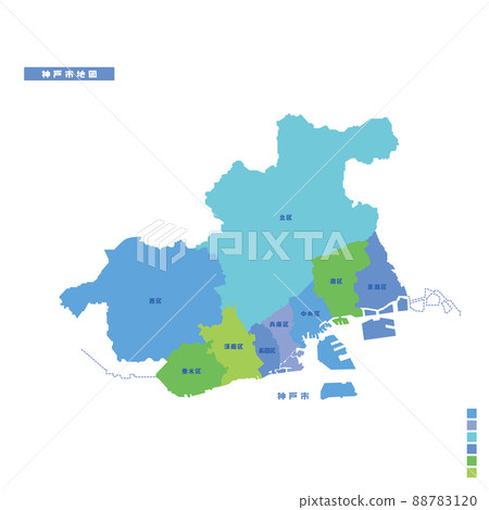 Kobe City Administrative District / Kobe City Map I tried to color-code by color on a rainy day Kobe City Administrative District / Kobe City Map I tried to color-code by color on a rainy day 88783120