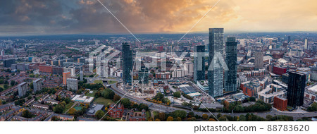 Aerial view of Manchester city in UK 88783620