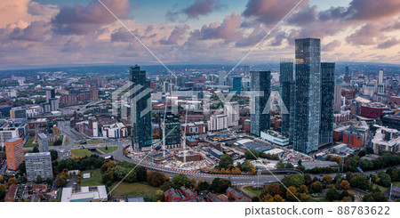 Aerial view of Manchester city in UK Aerial view of Manchester city in UK 88783622