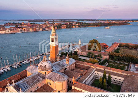Panorama aerial photo of San Giorgio Maggiore island in Venice 88783649