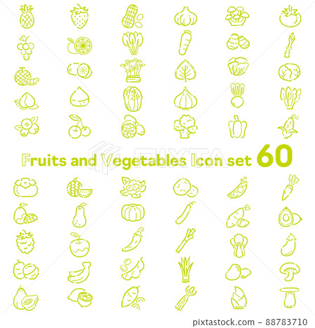 Vegetable and fruit icon set 60 Vegetable and fruit icon set 60 88783710