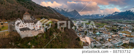 Aerial view of Vaduz, the capital of Liechtenstein 88783732
