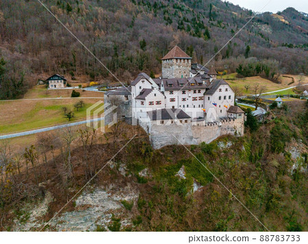 Aerial view of Vaduz, the capital of Liechtenstein 88783733