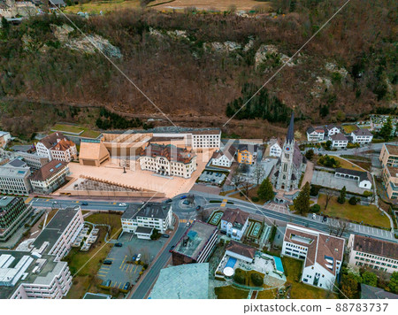 Aerial view of Vaduz, the capital of Liechtenstein 88783737