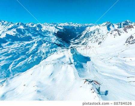 Alpine ski resort St. Anton am Arlberg in winter time 88784026