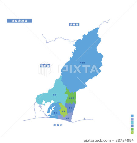 Hamamatsu City Administrative District / Hamamatsu City Map I tried to color-code by color on a rainy day 88784094
