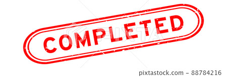 Grunge red completed word rubber seal stamp on white background 88784216