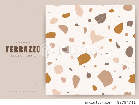 Terrazzo seamless pattern. Granite stone texture. Abstract background for interior design, wallpaper, stoneware, wrapper paper. Vintage vector illustration Terrazzo seamless pattern. Granite stone texture. Abstract background for interior design, wallpaper, stoneware, wrapper paper. Vintage vector illustration 88784711