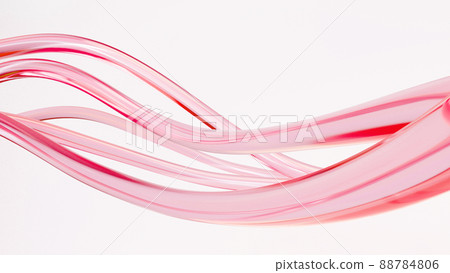 Abstract background glass tube red transparent wave 88784806