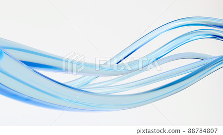 Abstract background glass tube blue transparent wave 88784807