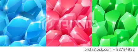 Seamless patterns with crystals and gems 88784958