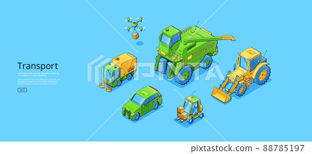 Transport isometric web banner, tractor, copter Transport isometric web banner, tractor, copter 88785197
