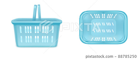 Supermarket basket, blue shopping cart 88785250