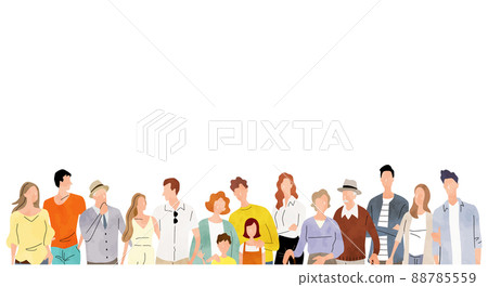 Vector illustration material: Various people, many 88785559