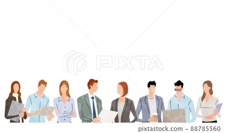 Vector Illustration Material: Businessmen, People, Large Numbers 88785560