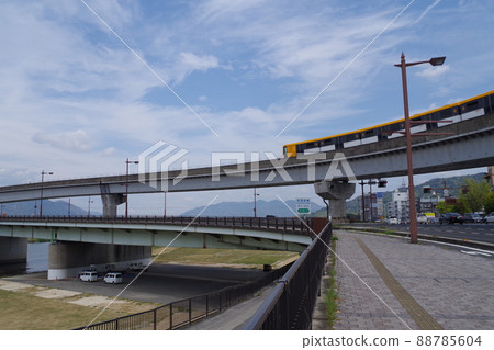 在廣島市運行的 Astramline 的視圖 在廣島市運行的 Astramline 的視圖 88785604