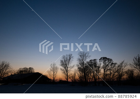 Hokkaido Miyajimanuma in the spring sunset Hokkaido Miyajimanuma in the spring sunset 88785924