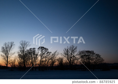 Hokkaido Miyajimanuma in the spring sunset Hokkaido Miyajimanuma in the spring sunset 88785925