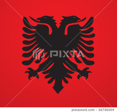 Flag of Albania. Vector drawing icon 88786004