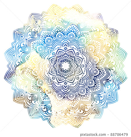 Mandala art (ink art pattern, blue, lace) 88786479