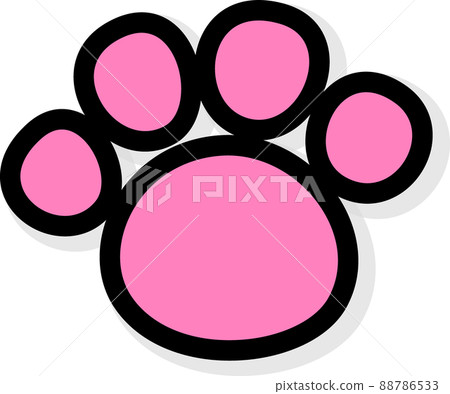 Pink dog footprints with black border 88786533