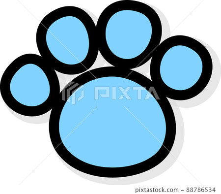 Light blue dog footprints with black border 88786534