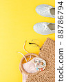 Women outfit for summer season. Top view 88786794