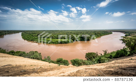 Omo river in Omo Valley, Omorate, Dassanach, Ethiopia Omo river in Omo Valley, Omorate, Dassanach, Ethiopia 88787130