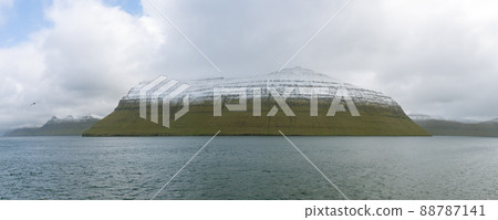 Dramatic landscape on Faroe Islands. The nature of the Faroe Islands in the north Atlantic 88787141