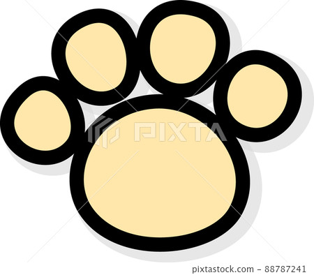 Light beige animal footprints with black border shadows 88787241