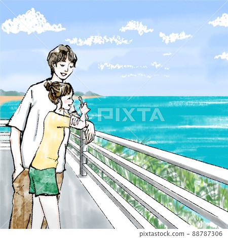 A couple while traveling 88787306