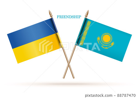 Crossed flags of Poland and Ukraine. Vector icon 88787470