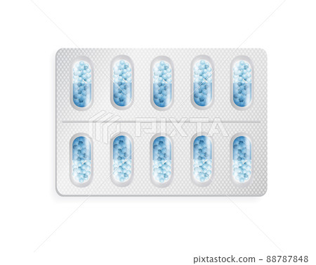 Pill Strip Collection Capsules Vector Illustration 88787848