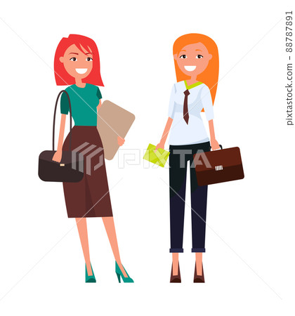 Colleagues Elegant Businesswomen Redhead Girls 88787891