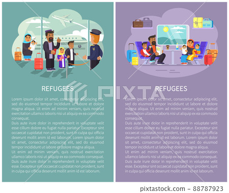 Refugee Banners Collection Vector Illustration 88787923