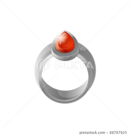 Red Rings Vector Ring with Red Precious Stone Vector Illustration - Stock Illustration ...
