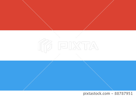 The red, white and blue flag of Luxembourg. 88787951